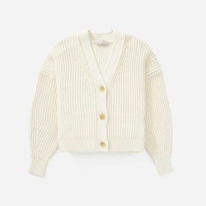 Everlane texture crop cotton cardigan